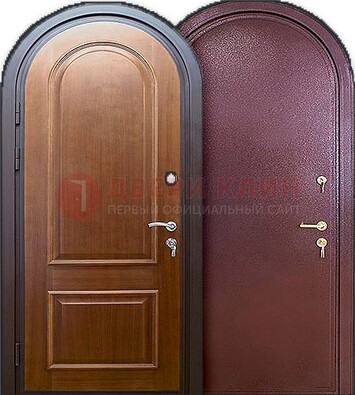 Железная арочная дверь с МДФ внутри ДА-14 в Мурманске