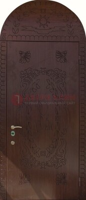 Железная арочная дверь с рисунком ДА-1 для аптеки в Мурманске
