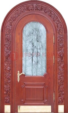 Толстая металлическая арочная дверь со стеклом ДА-20 в Мурманске