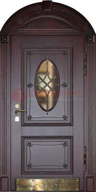 Арочная металлическая дверь с виноритом ДА-38 в Мурманске