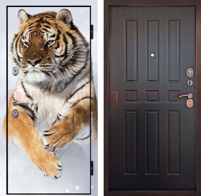 Металлическая дверь с фотопечатью тигра ДФ-1 в Мурманске