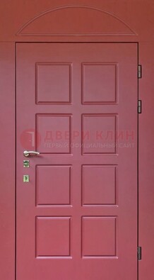 Красная стальная дверь с верхней фрамугой ДФГ-13 в Мурманске