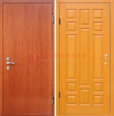 Оранжевая входная дверь с ламинатом МДФ внутри ДЛ-21 в Мурманске
