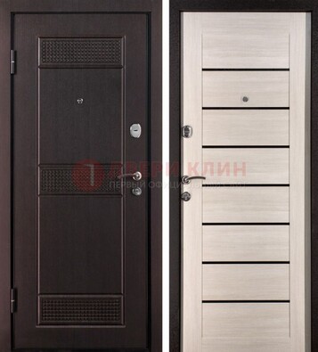 Темная стальная дверь с МДФ ДМ-147 для улицы в Мурманске