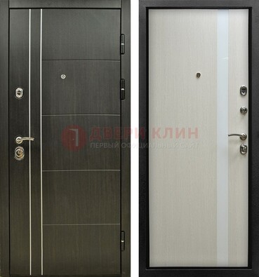 Морозостойкая темная металлическая дверь с МДФ ДМ-164 в Мурманске