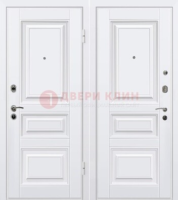 Белая металлическая дверь с МДФ ДМ-179 в Мурманске