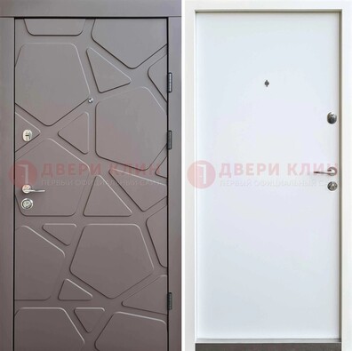 Серая входная дверь с филенчатой МДФ ДМ-216 в Мурманске