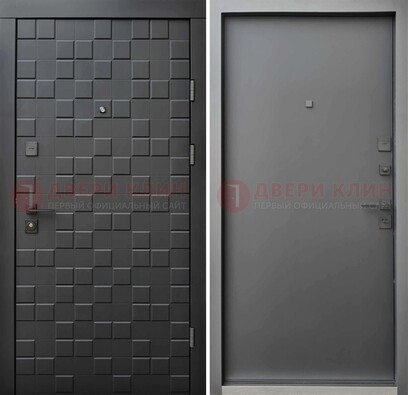 Темная стальная филенчатая дверь с МДФ ДМ-221 в Мурманске