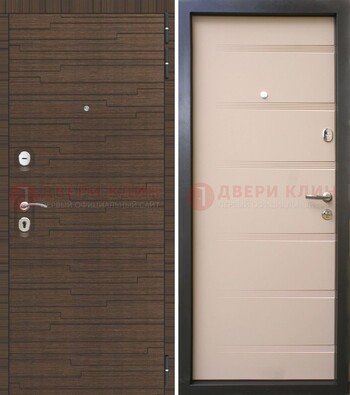 Коричневая  железная дверь c фрезерованной МДФ ДМ-248 в Мурманске