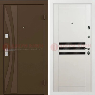 Стальная коричневая дверь с МДФ панелями ДМ-293 в Мурманске