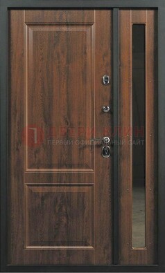 Темная железная дверь с панелью МДФ с зеркалом ДМ-338 в Мурманске