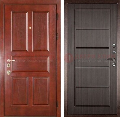 Красная металлическая дверь с МДФ в квартиру ДМ-387 в Мурманске