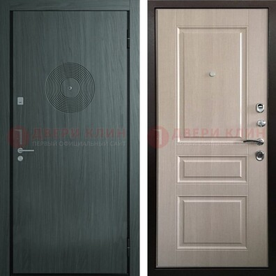 Темная железная дверь с МДФ панелями в квартиру ДМ-389 в Мурманске