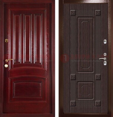 Красная стальная дверь с филенчатой МДФ ДМ-398 в Мурманске