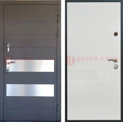 Металлическая дверь МДФ темная и светлая ДМ-420 в Мурманске