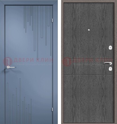 Синяя металлическая дверь МДФ в квартиру ДМ-434 в Мурманске