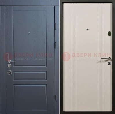 Темно-серая стальная дверь с МДФ хайтек ДМ-481 в Мурманске