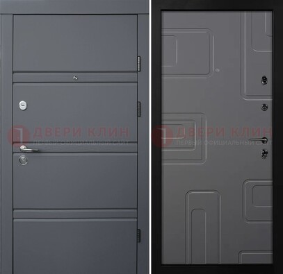 Серая металлическая дверь с МДФ в квартиру ДМ-485 в Мурманске