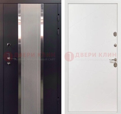 Темная металлическая дверь в квартиру МДФ с двух сторон ДМ-512 в Мурманске