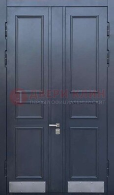 Черная двухстворчатая дверь для улицы с МДФ ДМ-535 в Мурманске