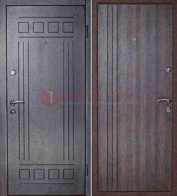 Темная стальная дверь с МДФ с рисунком ДМ-83 в Мурманске