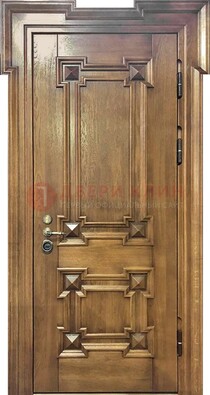 Филенчатая железная дверь с массивом дуба ДМД-56 в Мурманске