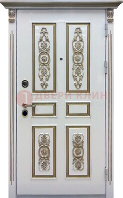 Входная дверь с массивом дуба в белом цвете ДМД-62 в Мурманске