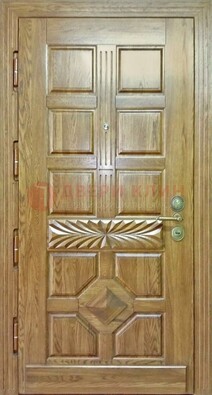Светлая стальная дверь с массивом дуба и узором ДМД-63 в Мурманске
