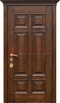 Филенчатая железная дверь с массивом дуба ДМД-68 в Мурманске