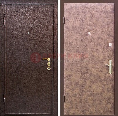 Коричневая входная дверь с порошковым покрытием ДП-147 в Мурманске
