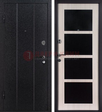 Черная металлическая дверь с порошковым напылением ДП-176 в Мурманске