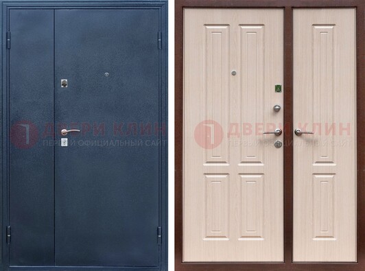 Двустворчатая стальная дверь с порошковым напылением и МДФ ДП-239 в Мурманске