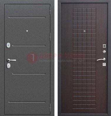 Металлическая дверь с порошковым покрытием и МДФ Махагон ДП-254 в Мурманске