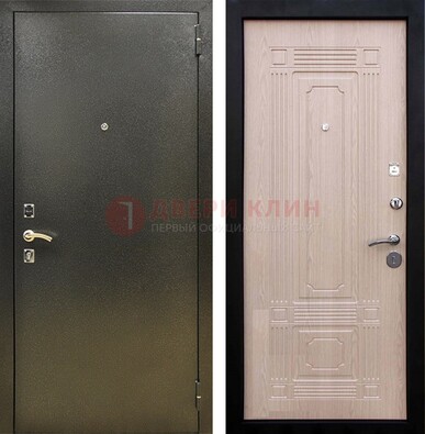 Входная темно-серая дверь с порошковым напылением и МДФ ДП-273 в Мурманске