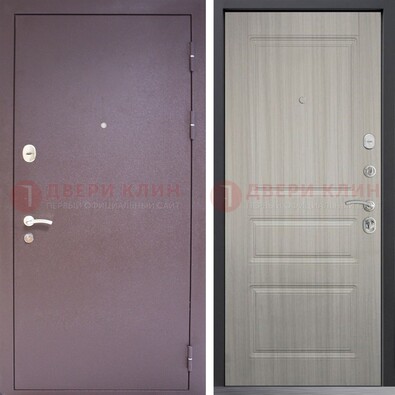 Темная стальная дверь с порошковым окрасом и МДФ ДП-310 в Мурманске