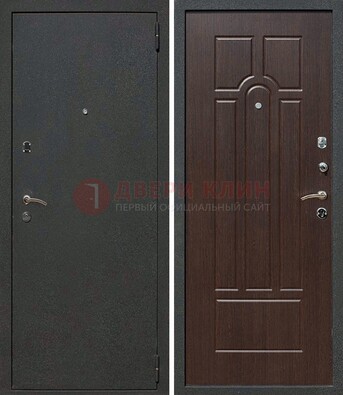 Черная металлическая дверь с порошковым окрасом ДП-47 в Мурманске