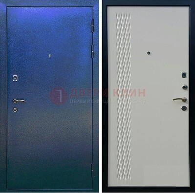 Синяя железная дверь с порошковым напылением ДП-49 в Мурманске
