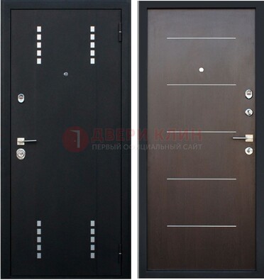 Черная металлическая дверь с порошковым окрасом ДП-62 в Мурманске