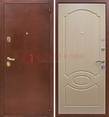 Коричневая металлическая дверь с порошковым окрасом ДП-76 в Мурманске