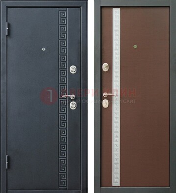 Черная стальная дверь с порошковым напылением ДП-9 в Мурманске