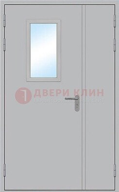 Белая входная техническая дверь со стеклянной вставкой ДПП-10 в Мурманске