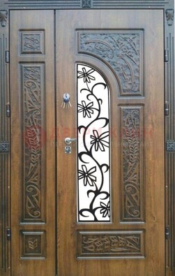 Морозостойкая металлическая парадная дверь ДПР-12 в Мурманске