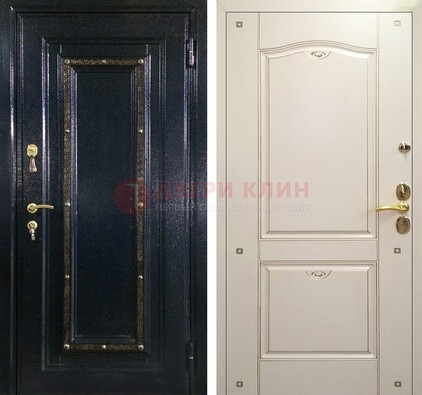 Парадная дверь с золотистым декором ДПР-3 в квартиру в Мурманске