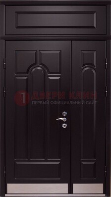 Парадная дверь с металлическими вставками ДПР-47 и фрамугой в Мурманске