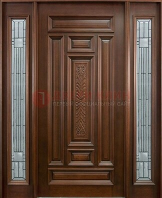 Парадная дверь с резьбой ДПР-70 в кирпичный дом в Мурманске