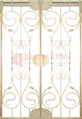 Золотая железная решетчатая дверь ДР-1 в Мурманске