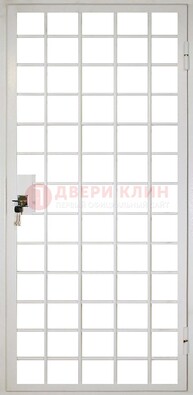 Белая металлическая решетчатая дверь ДР-2 в Мурманске