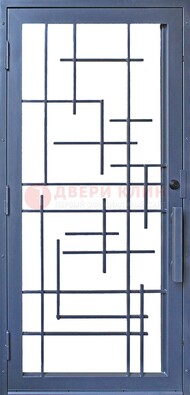 Современная железная решетчатая дверь синяя ДР-31 в Мурманске