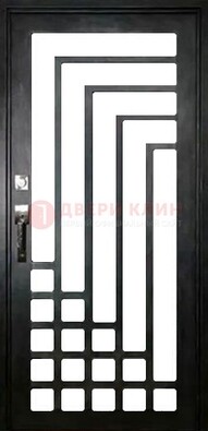 Черная стальная решетчатая дверь в современном стиле ДР-43 в Мурманске