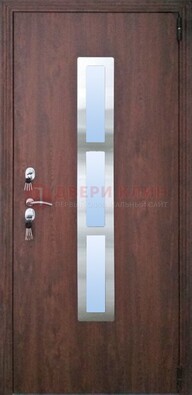 Входная дверь с МДФ и стеклом в современном стиле ДС-48 в Мурманске